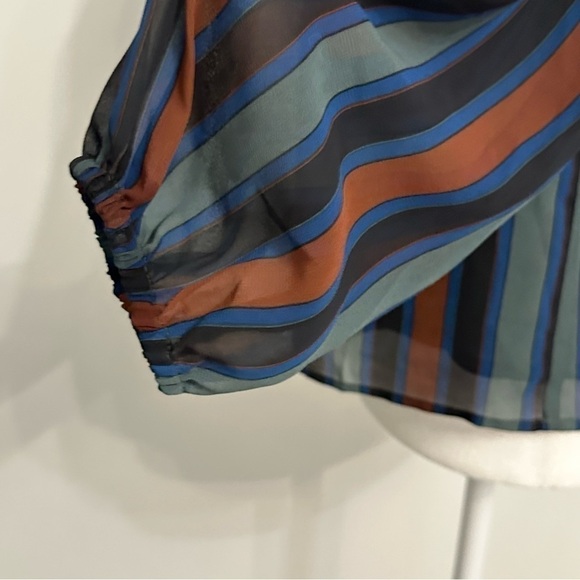 Madewell Sheer-Sleeve Top in Academy Stripe size XS like new - Picture 7 of 13